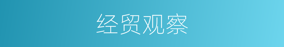 经贸观察的同义词