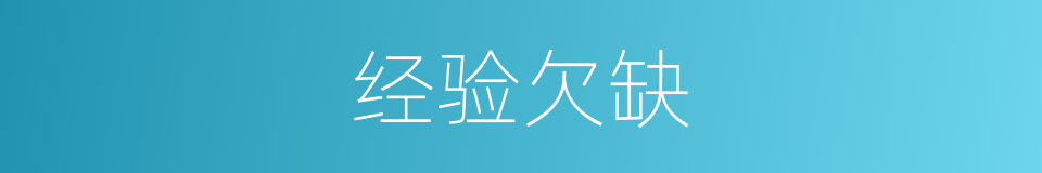 经验欠缺的同义词