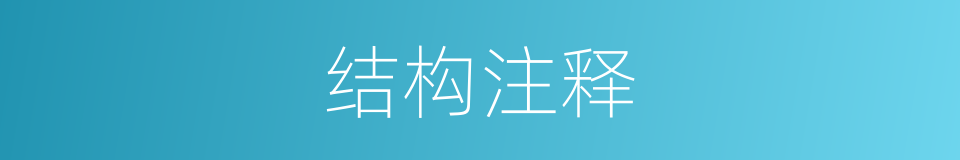 结构注释的意思