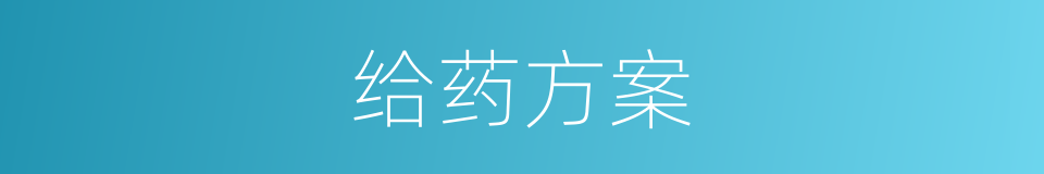 给药方案的同义词