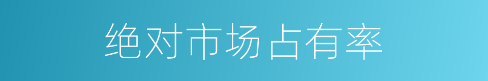 绝对市场占有率的同义词