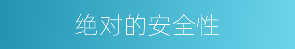 绝对的安全性的同义词