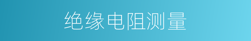 绝缘电阻测量的同义词