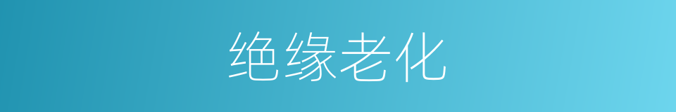 绝缘老化的意思