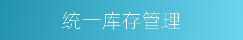 统一库存管理的同义词