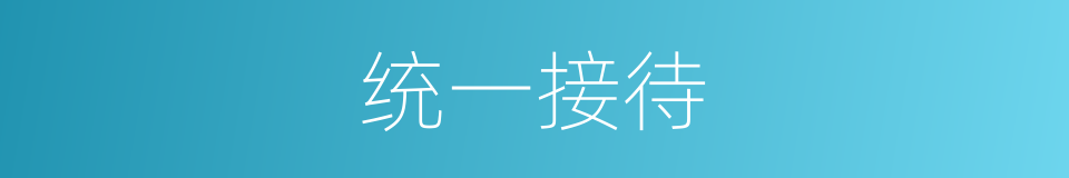 统一接待的同义词