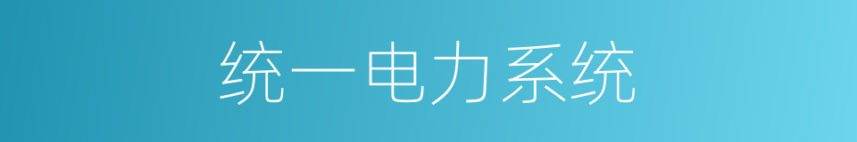 统一电力系统的同义词