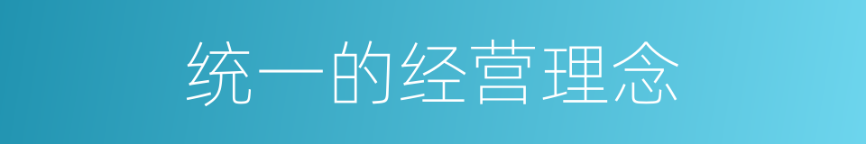 统一的经营理念的同义词