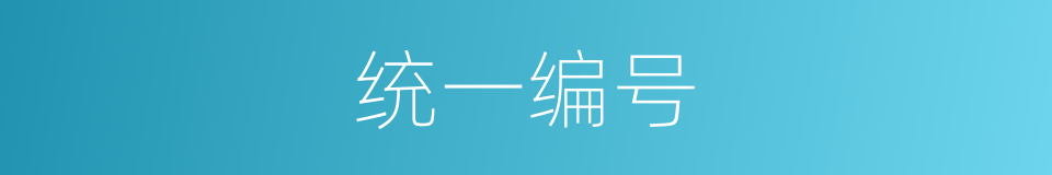 统一编号的同义词