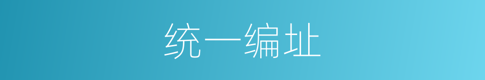 统一编址的同义词