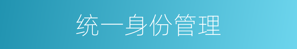 统一身份管理的同义词