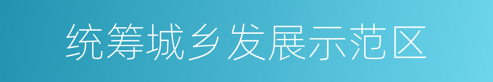 统筹城乡发展示范区的同义词