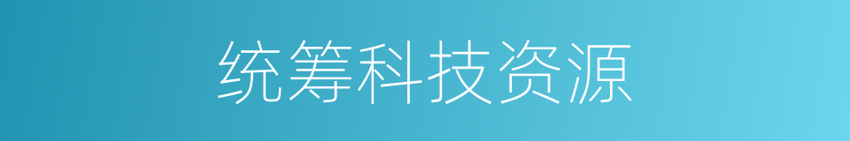 统筹科技资源的同义词