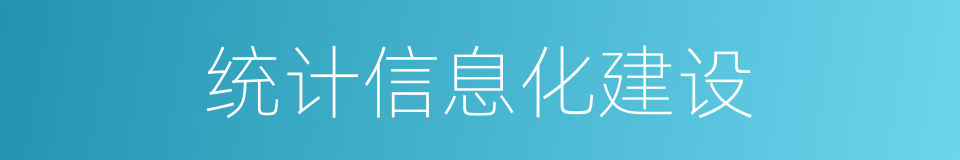 统计信息化建设的同义词