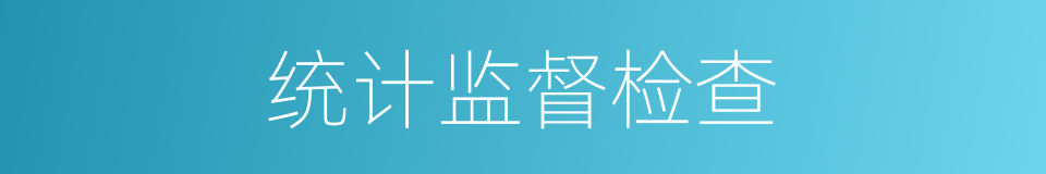 统计监督检查的同义词