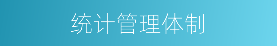 统计管理体制的同义词