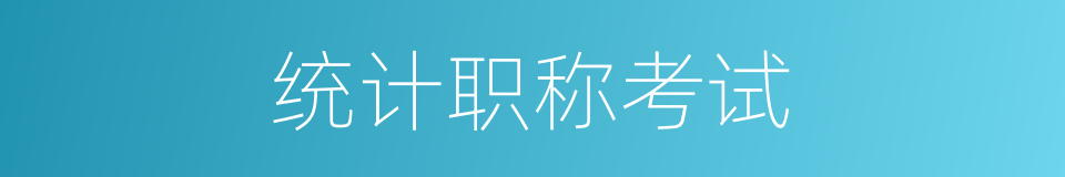 统计职称考试的同义词