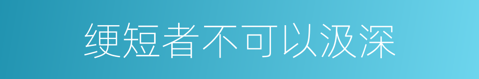 绠短者不可以汲深的同义词