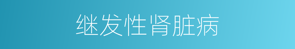 继发性肾脏病的同义词
