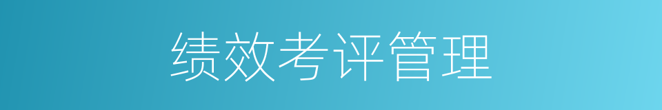 绩效考评管理的同义词