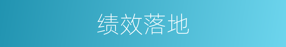 绩效落地的同义词