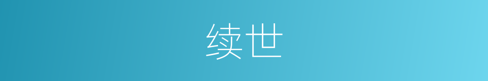 续世的意思