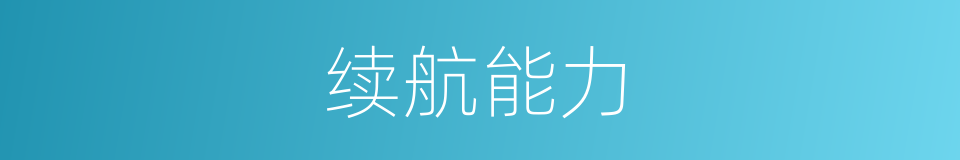续航能力的意思