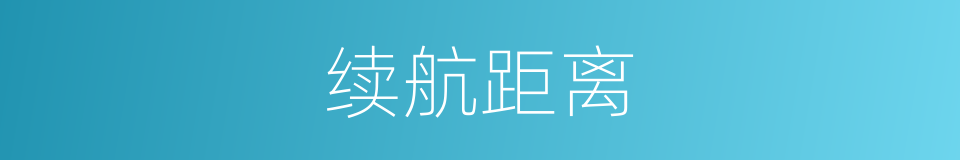 续航距离的同义词