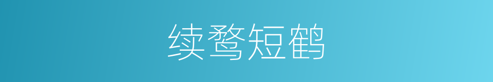 续鹜短鹤的意思