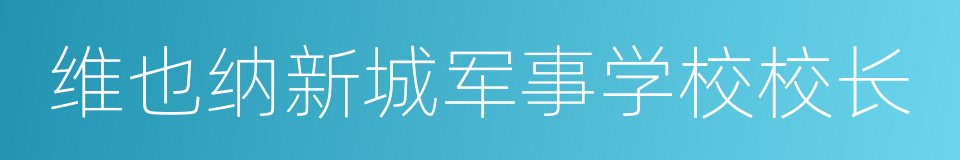 维也纳新城军事学校校长的同义词