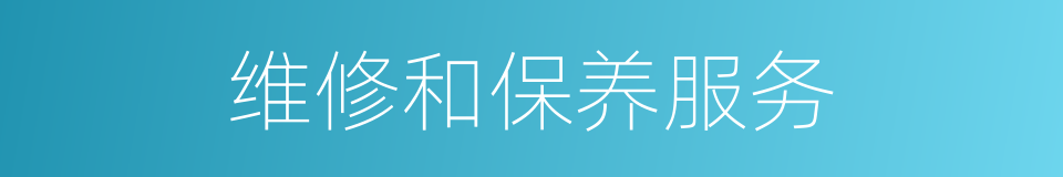 维修和保养服务的同义词