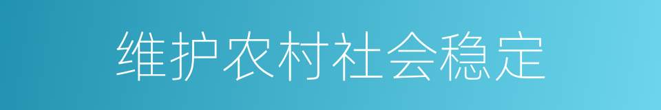 维护农村社会稳定的同义词