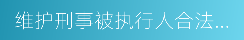 维护刑事被执行人合法权益的同义词