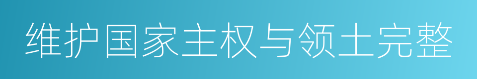 维护国家主权与领土完整的同义词