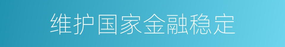 维护国家金融稳定的同义词