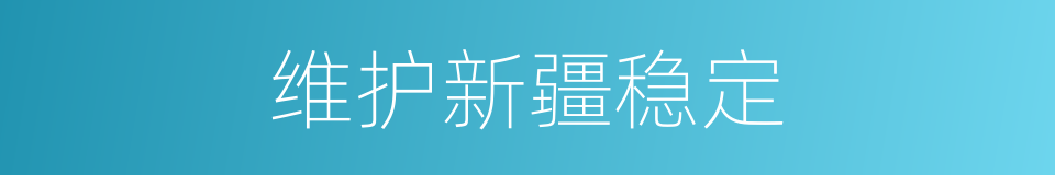 维护新疆稳定的同义词