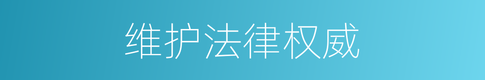 维护法律权威的同义词