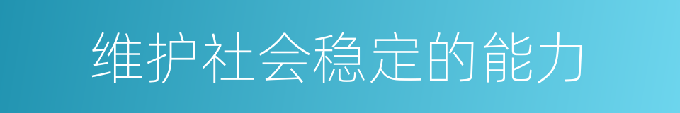 维护社会稳定的能力的同义词