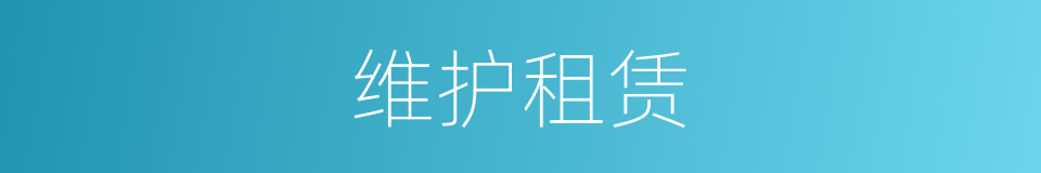 维护租赁的同义词