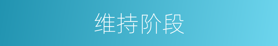 维持阶段的同义词