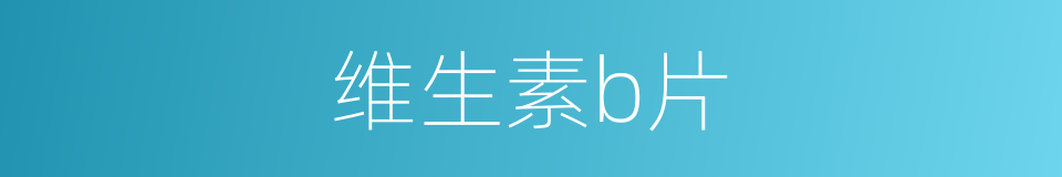 维生素b片的同义词