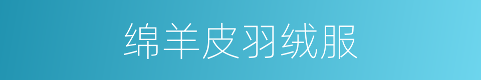 绵羊皮羽绒服的同义词