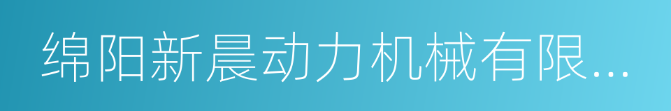 绵阳新晨动力机械有限公司的同义词