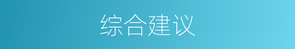 综合建议的同义词