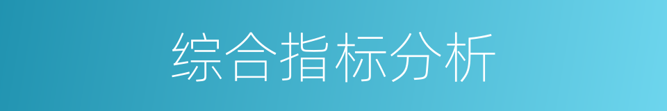 综合指标分析的同义词
