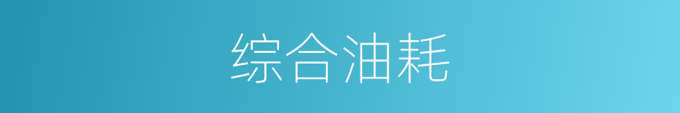 综合油耗的同义词