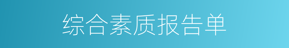 综合素质报告单的同义词