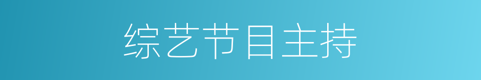 综艺节目主持的同义词