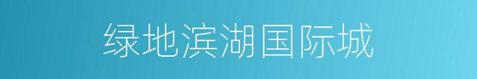 绿地滨湖国际城的同义词