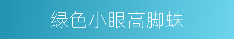 绿色小眼高脚蛛的同义词